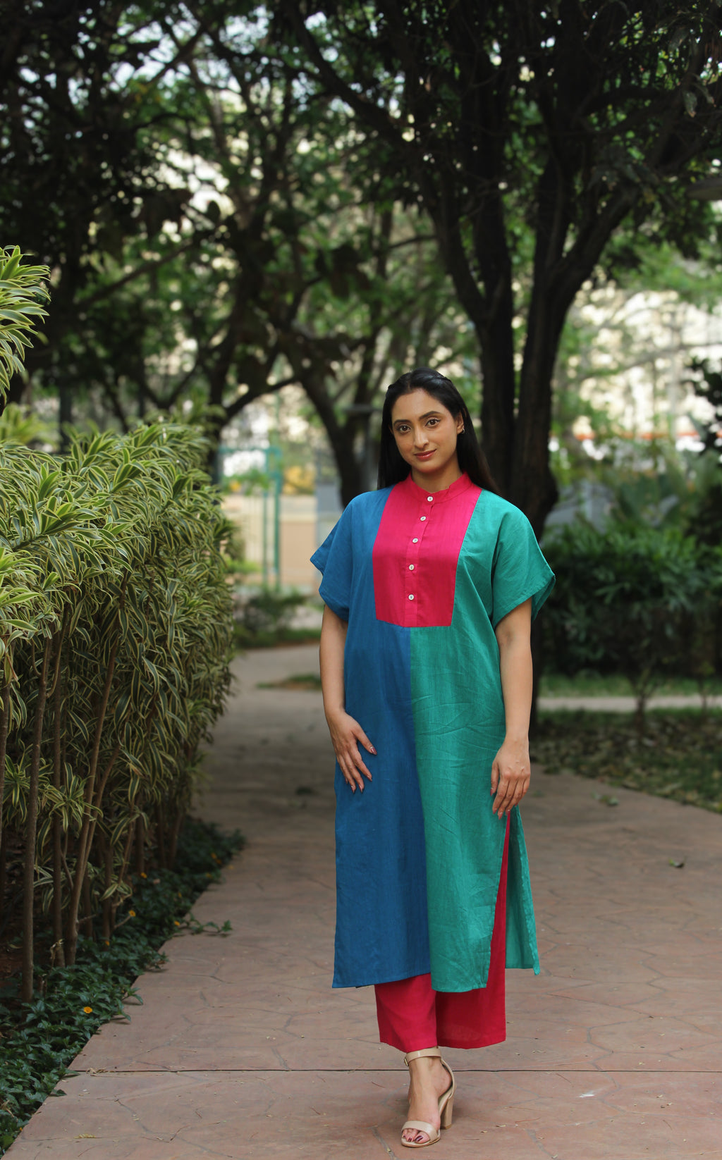 Color Block Kurta Set