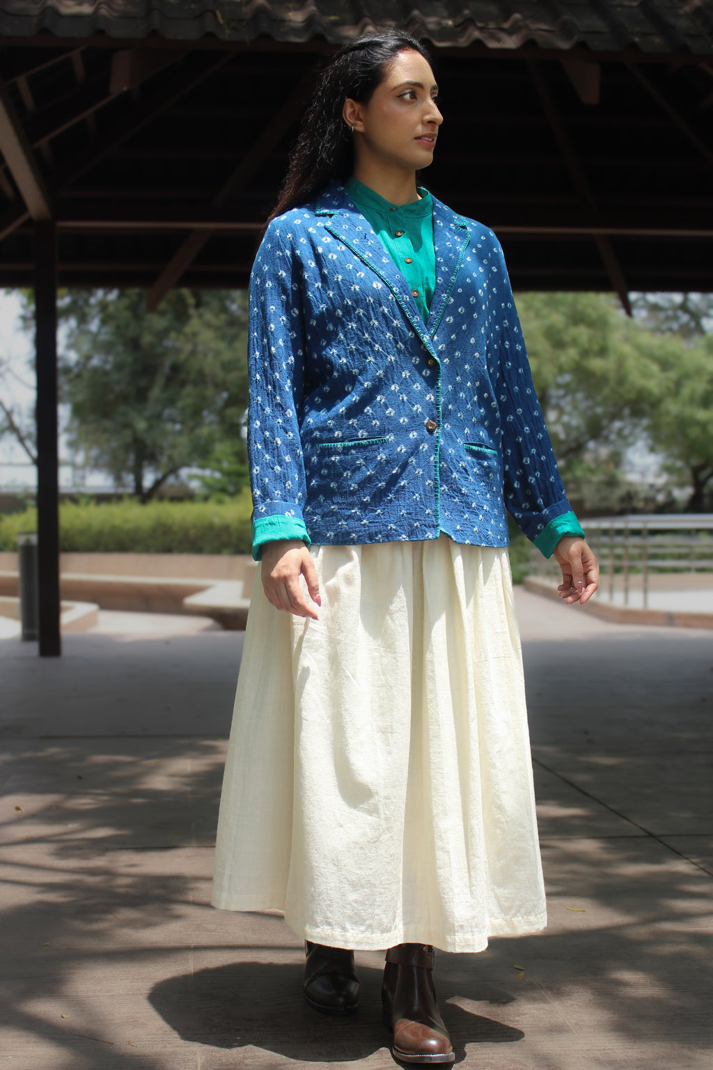 Indigo Bandhani Blazer