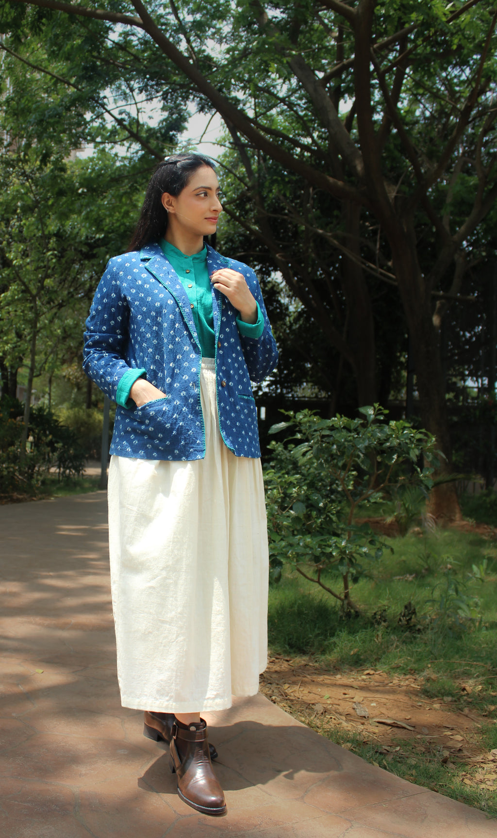 Indigo Bandhani Blazer