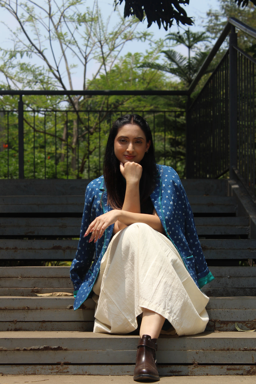 Indigo Bandhani Blazer
