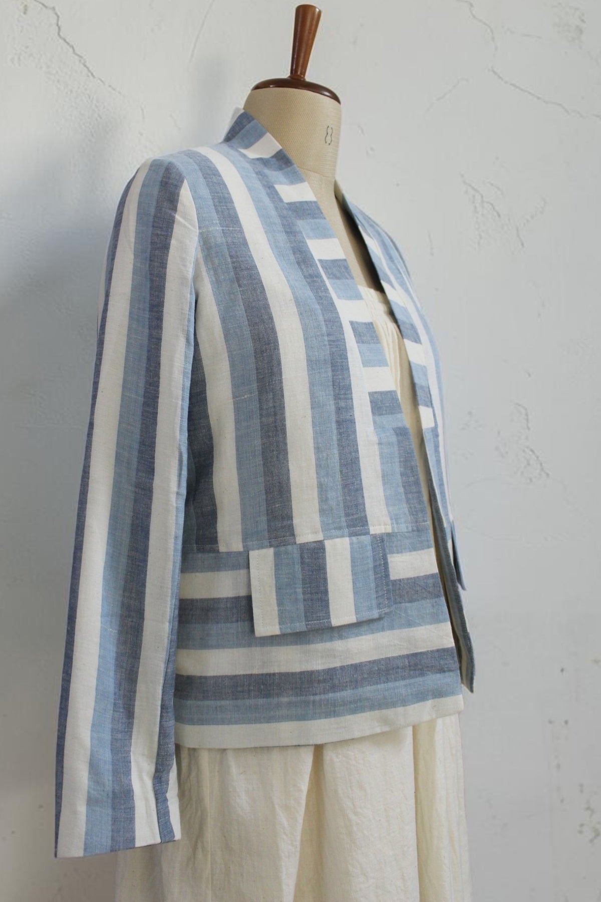 Indigo Stripes Structured Jacket